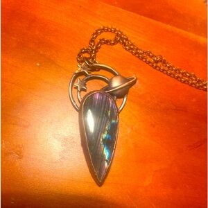 Electroformed Labradorite necklace with copper chain